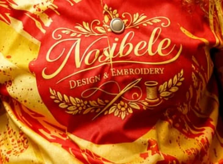 Close-up of Nosibele gold embroidery